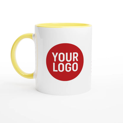 Custom personalized ceramic mug with colored inside