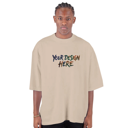 Custom personalized men's oversized drop-shoulder crewneck t-shirt