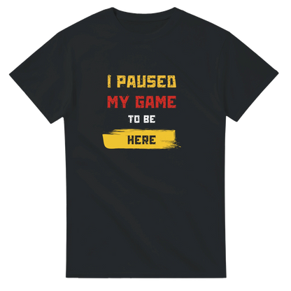 Custom sweatshirt with I Paused My Game To Be Here design, heavyweight unisex crewneck, fun and casual
