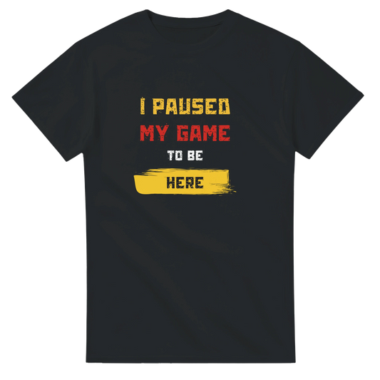 Custom sweatshirt with I Paused My Game To Be Here design, heavyweight unisex crewneck, fun and casual