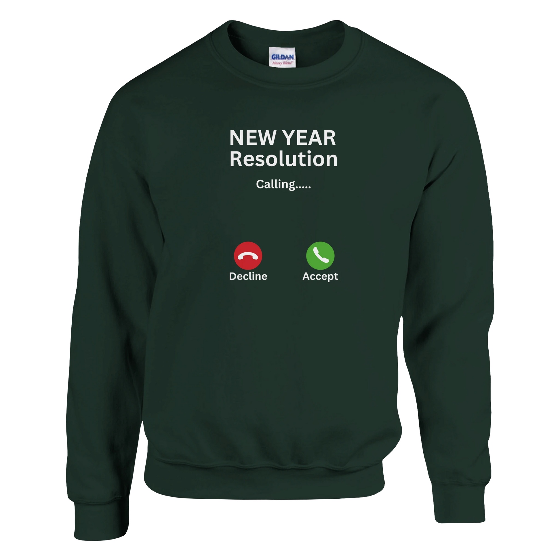 Custom sweatshirt with New Year's resolution design, classic unisex crewneck, cozy and stylish