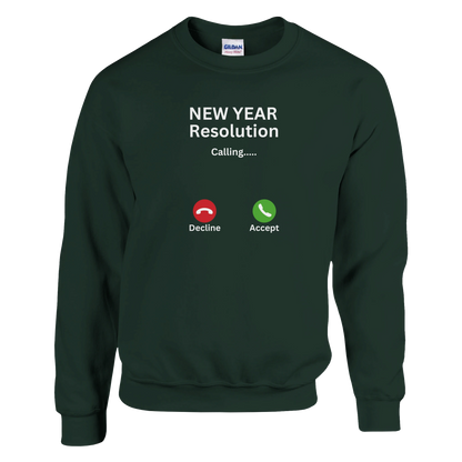 Custom sweatshirt with New Year's resolution design, classic unisex crewneck, cozy and stylish