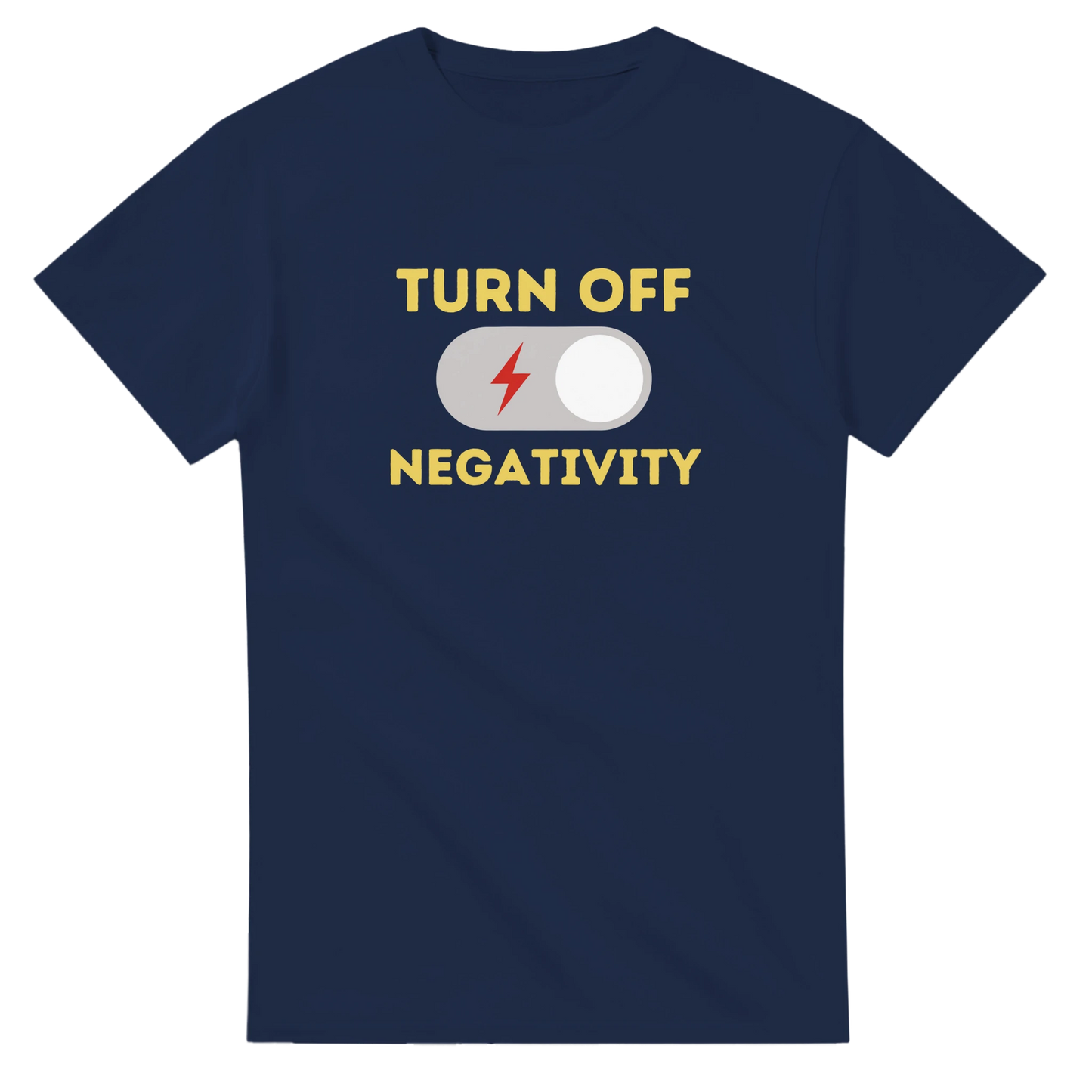 Custom sweatshirt with Turn Off Negativity design, heavyweight unisex crewneck, positive and stylish