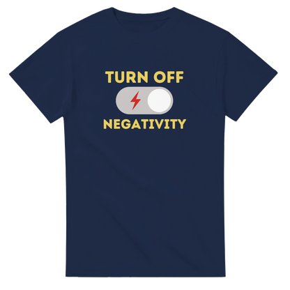 Custom sweatshirt with Turn Off Negativity design, heavyweight unisex crewneck, positive and stylish
