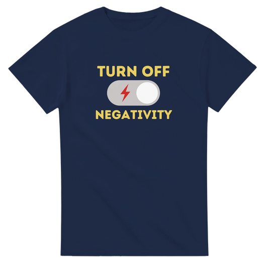 Custom sweatshirt with Turn Off Negativity design, heavyweight unisex crewneck, positive and stylish