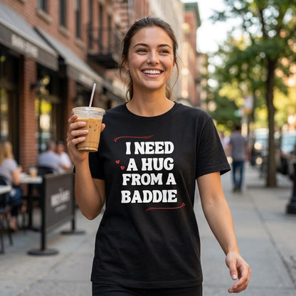 I Need a Hug From a Baddie heavyweight unisex crewneck t-shirt